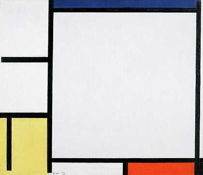 1922年蓝色、红色、黄色和黑色的构图`Composition with Blue, Red, Yellow, Black, 1922 by Piet Mondrian