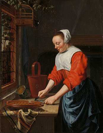 女仆`The servant girl (1631 ~ 1677) by Hendrick Ten Oever