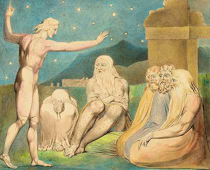 以利户之怒，1757-1827`The Wrath of Elihu, 1757-1827 by William Blake