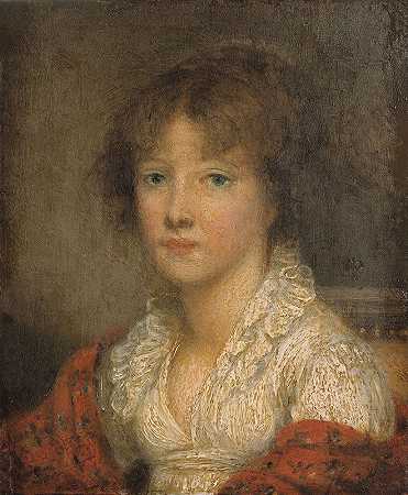 少女肖像`Portrait de jeune fille (1790 ~ 1795) by Jeanne-Philiberte Ledoux