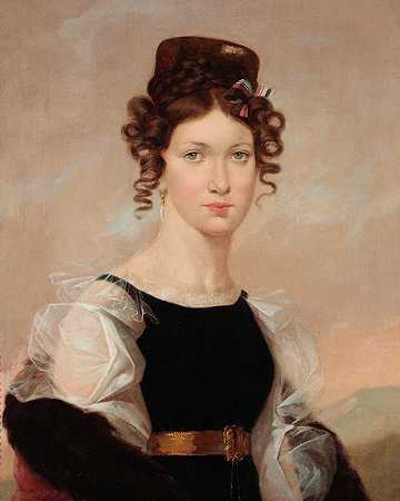 画家妻子安东尼娜·格普纳·内埃·齐什科夫斯卡（1813-1870）的肖像`Portrait of Antonina Gepner née Czyszkowska (1813–1870), painter’s wife (1828) by Rafał Hadziewicz