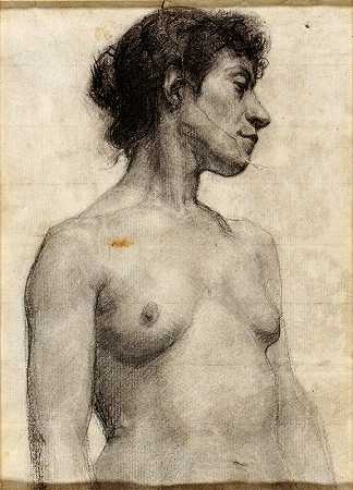 裸体对一个年轻女孩的研究`Nude; Study of a Young Girl by Henry Ossawa Tanner