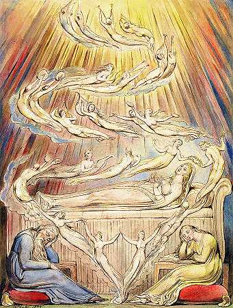 凯瑟琳女王的梦想`Queen Katharine\’s Dream by William Blake