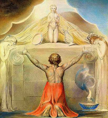 耶弗他女儿的牺牲`The Sacrifice of Jephthah\’s Daughter by William Blake