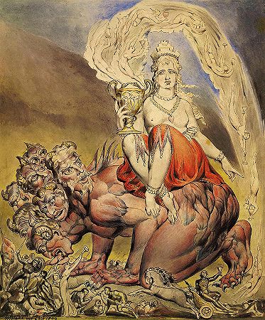巴比伦的妓女`The Whore of Babylon by William Blake