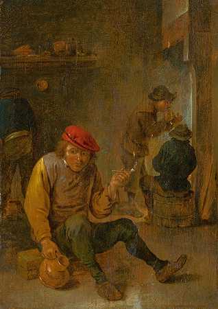 吸烟农民（烟斗吸烟者）`Smoking Peasants (Pipe Smokers) (1650–1700) by After David Teniers