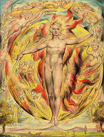 太阳在他的东门，1757-1827年`The Sun at His Eastern Gate, 1757-1827 by William Blake
