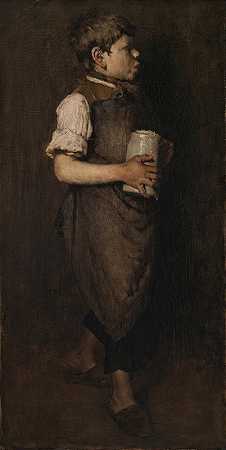 吹口哨的男孩`The Whistling Boy (1875) by William Merritt Chase
