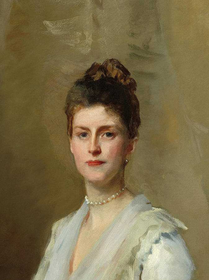玛格丽特·斯图伊文森特·卢瑟福·怀特肖像`Portrait of Margaret Stuyvesant Rutherfurd White by John Singer Sargent