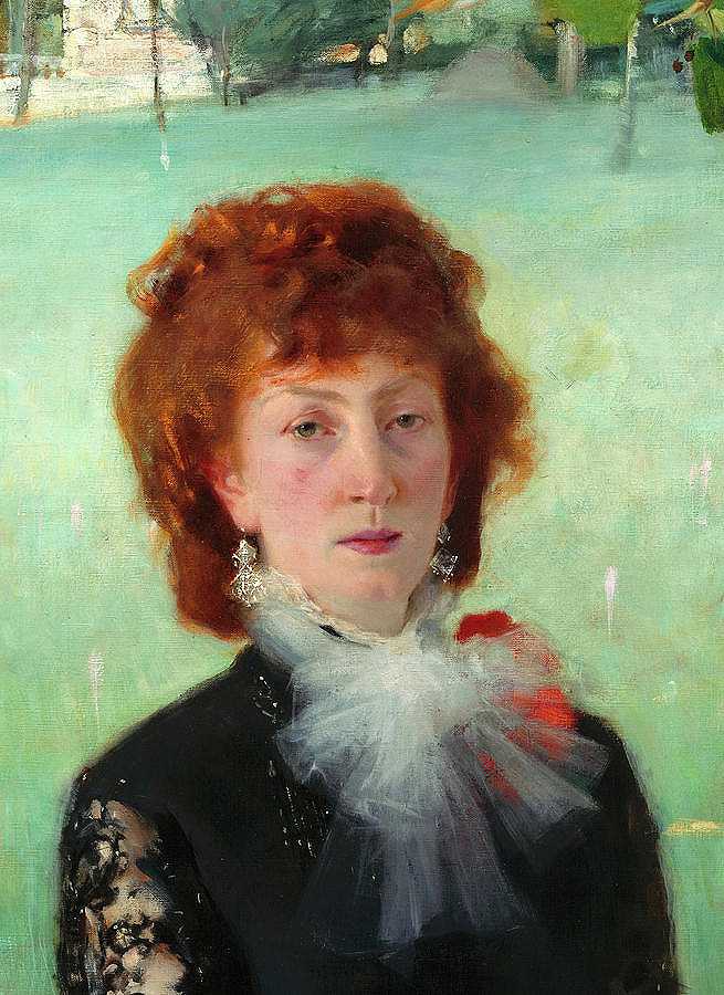 爱德华·佩列伦夫人肖像，1879年`Portrait of Madame Edouard Pailleron, 1879 by John Singer Sargent