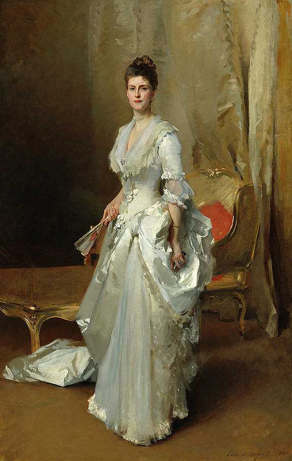 玛格丽特·斯图伊文森特·卢瑟福·怀特，约1883年`Margaret Stuyvesant Rutherfurd White, c. 1883 by John Singer Sargent