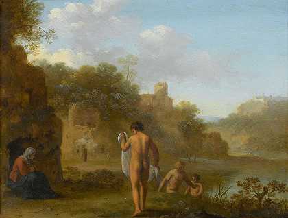 洗澡的男人`Bathing Men (after c. 1646) by Cornelis Van Poelenburch