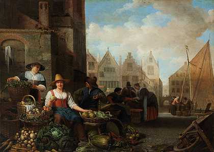 蔬菜市场`The Vegetable Market (1662) by Hendrik Martensz. Sorgh