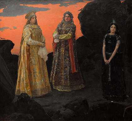 地下王国的三位公主`Three Princesses of the Underground Kingdom by Viktor Vasnetsov