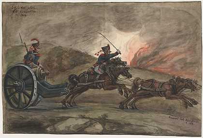 1809年华沙公国的波兰炮兵`Polish Artillery of the Duchy of Warsaw of 1809 (1813) by Piotr Michałowski