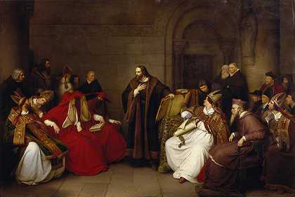 简·胡斯在康斯坦斯`Jan Hus At Constance (1842) by Karl Friedrich Lessing