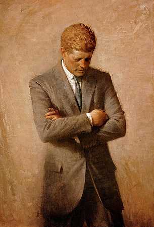 约翰·菲茨杰拉德·肯尼迪，美国总统`John Fitzgerald Kennedy, President of the United States by Aaron Shikler