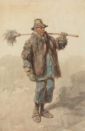 街道清洁工（Le Cantonnier）`The Street Sweeper (Le Cantonnier) (c. 1848~1852) by Paul Gavarni