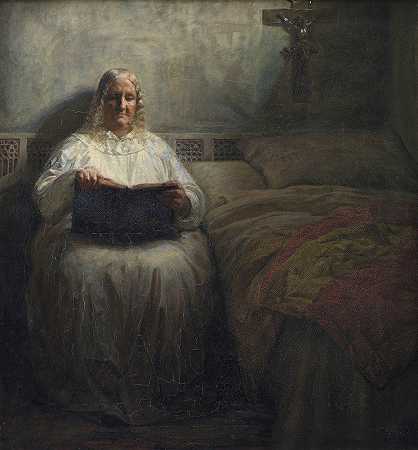 马里博修道院的莱昂诺拉·克里斯蒂娜`Leonora Christina in The Maribo Monastery (1881_1882) by Kristian Zahrtmann