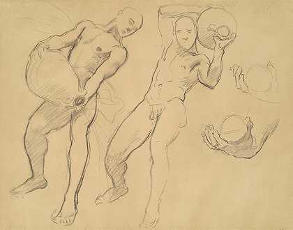 诺特斯研究风`Studies of Notus for ;The Winds (1922~1925) by John Singer Sargent