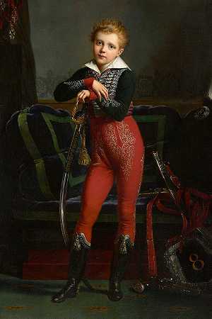 阿基里斯·德班·德劳德肖像`Portrait Of Achille Deban de Laborde (1817) by Alexandre-Jean Dubois-Drahonet