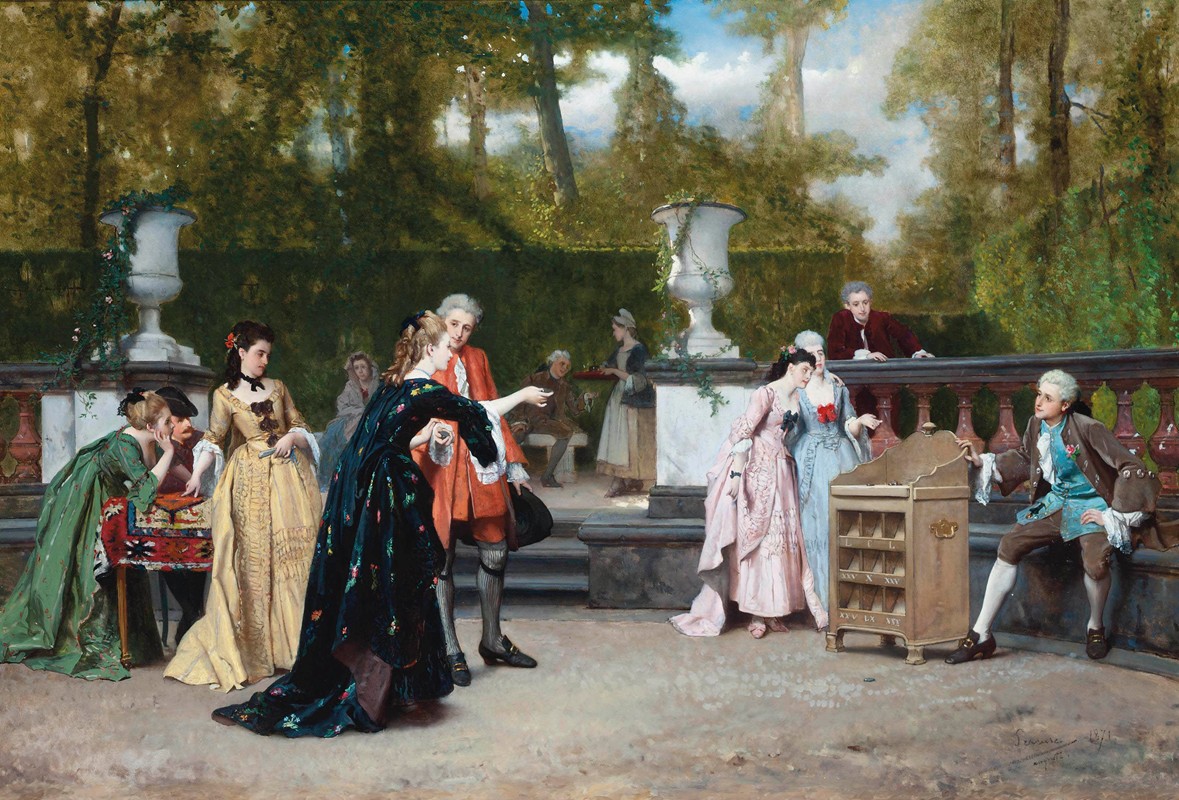 可爱的对手`La charmante adversaire (1871) by Auguste Serrure