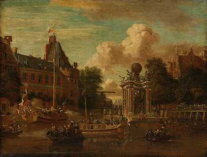 莫斯科公使馆访问阿姆斯特丹，1697年8月29日`The Muscovite legation visiting Amsterdam, 29 August 1697 (1697 ~ 1708) by Abraham Storck