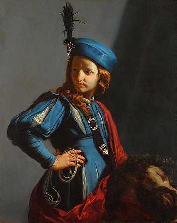 大卫和歌利亚的首领，1645-1650年`David with the Head of Goliath, 1645-1650 by Guido Cagnacci