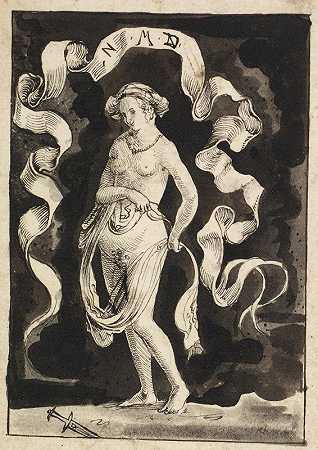 戴头巾的裸体女性`Female nude with a headscarf (1512) by Niklaus Manuel