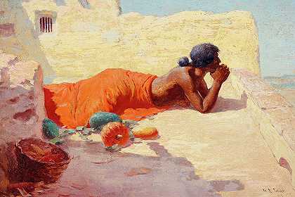 白日梦，1912年`Daydreams, 1912 by William Robinson Leigh