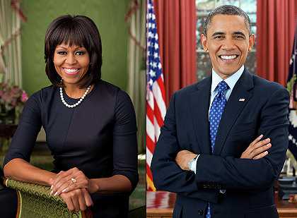 巴拉克和米歇尔·奥巴马的官方肖像`Official Portraits of Barack and Michelle Obama by Official White House Photo