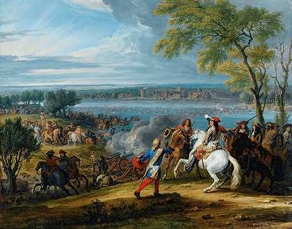 1672年6月16日在洛比思横渡莱茵河`The Crossing of the Rhine at Lobith on the 16th of June 1672 by Adam Frans van der Meulen