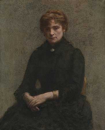 女人的肖像`Portrait of a Woman (1885) by Henri Fantin-Latour