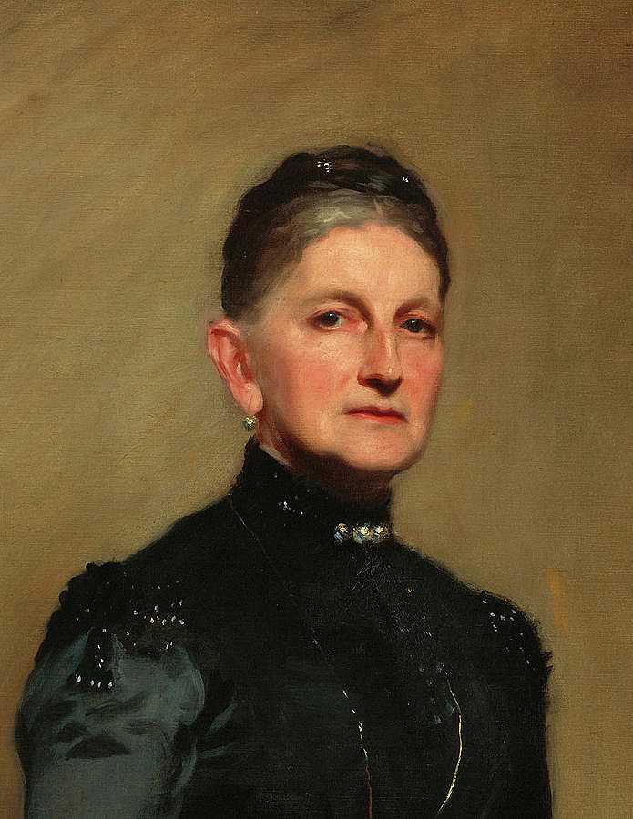 阿德里安·伊塞林夫人的肖像`Portrait of Mrs. Adrian Iselin by John Singer Sargent