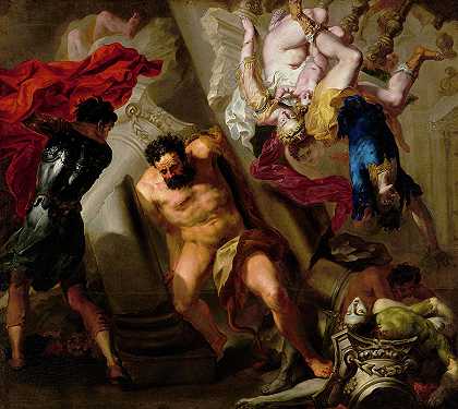 参孙之死`The Death of Samson by Genoese School