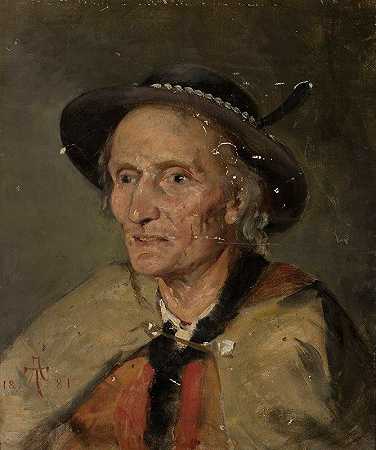 高地人的肖像`Portrait of a Highlander (1881) by Tadeusz Ajdukiewicz
