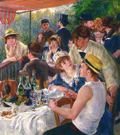 划船派对`Boating Party by Pierre-Auguste Renoir