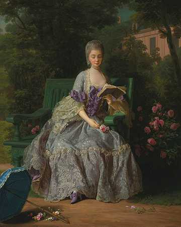萨沃伊的玛丽·塞雷塞·路易丝肖像，兰巴尔公主（1749-1792）`Portrait of Marie Thérèse Louise of Savoy, Princesse de Lamballe (1749~1792) by Jean-Baptiste Charpentier