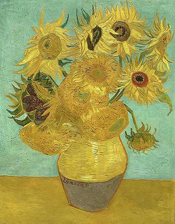 向日葵，1888-1889`Sunflowers, 1888-1889 by Vincent van Gogh