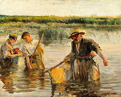 渔民`Fishermen (1891) by Leon Wyczółkowski