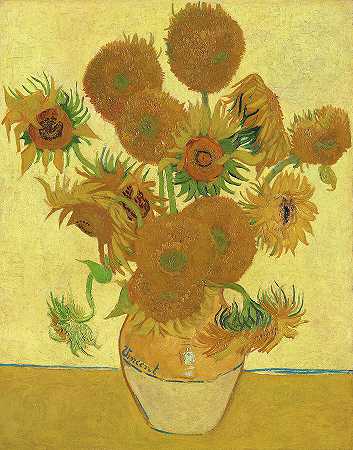 向日葵，1888年`Sunflowers, 1888 by Van Gogh