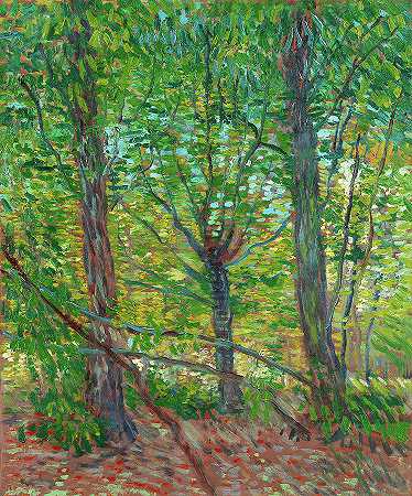 树木，1887年7月`Trees, July 1887 by Vincent van Gogh
