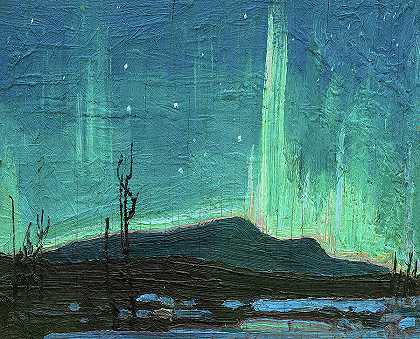 北极光`Northern Lights by Tom Thomson