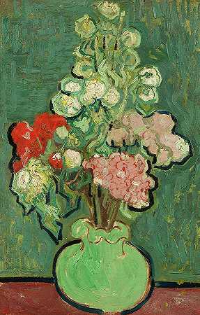 《花瓶》，1890年`Vase of Flowers, 1890 by Vincent van Gogh