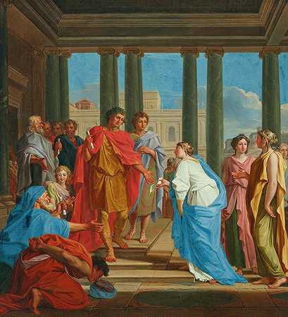 图拉真皇帝发表演讲`The Emperor Trajan giving an audience by Studio Of Noël Coypel