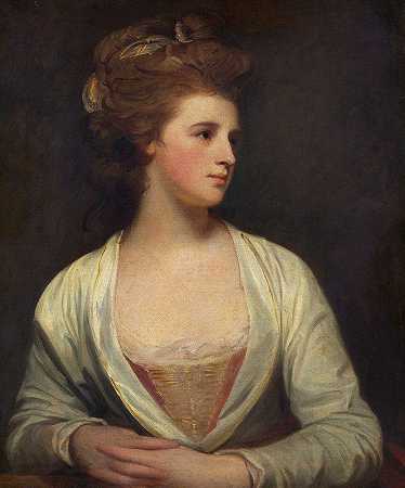 一个女人的肖像，据说是艾米莉·伯蒂·波特`Portrait of a Woman, Said to Be Emily Bertie Pott (1781) by George Romney