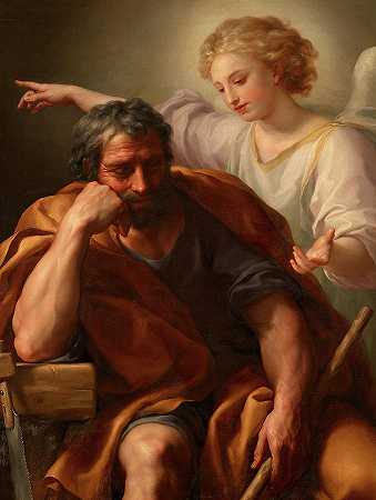 圣约瑟夫之梦，1773-1774`The Dream of Saint Joseph, 1773-1774 by Anton Raphael Mengs