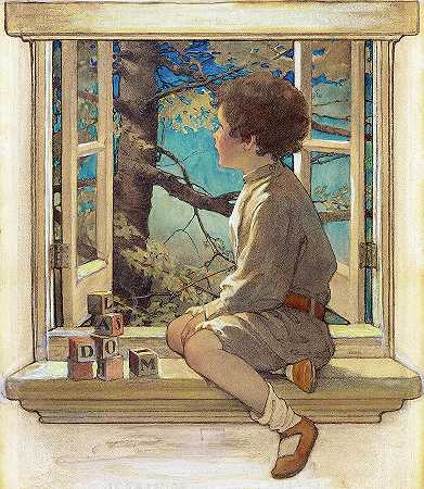 梦想街区，1908年`Dream Blocks, 1908 by Jessie Willcox Smith