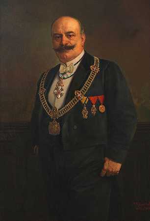 Franz Rienössl，区长`Franz Rienössl, Bezirksvorsteher (1903) by Adolf Mayerhofer