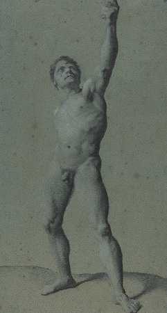 男性裸体研究`Male Nude Study by Pierre-Paul Prud&;hon